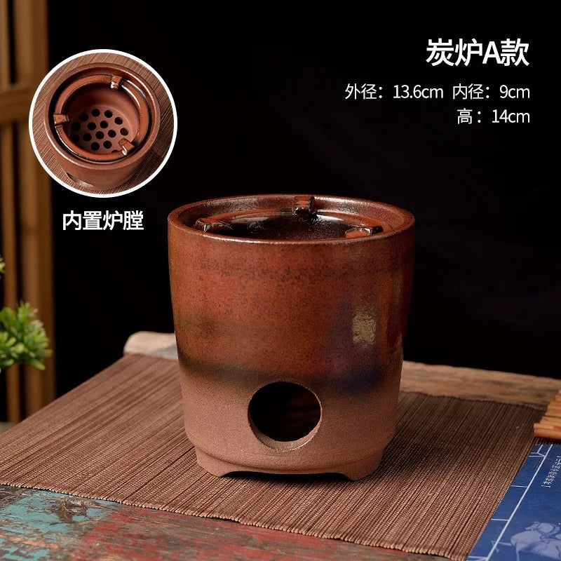 潮州炭炉纯手工窑变炉手工壶功夫茶炭火水煮茶炉